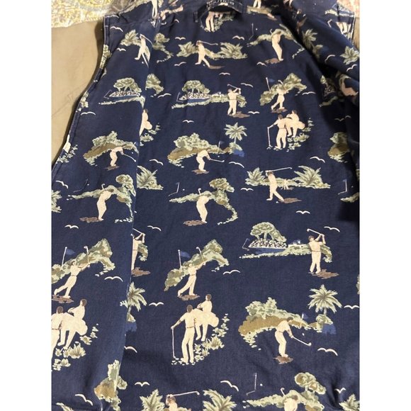 Vintage Nautica Reversible Men Khaki Navy Blue Golf Pattern lightweight sz L 90s - Picture 6 of 14
